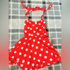 Red Polka Dot Dress with Halter Neck